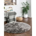 thumbnail image 3 of Marilyn Monroe Opulence Shag Collection Area Rug - Silver Screen (5' 3" Round Slate), 3 of 10