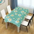 thumbnail image 7 of Floral Daisy Pattern Rectangle Tablecloth, Dust Proof Anti Wrinkle Wipeable Table Cloth Tabletop foration of Dinner Kitchen Wedding Holiday Party 60"x60" Decor Gift, 7 of 7