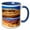 Blue/White, variant on 3drose, Mesa Arch, Red Rock Canyons, Canyonlands National Park, Moab, Utah., 11oz Two-tone Green Mug