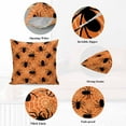 thumbnail image 5 of Throw Pillow Covers 16x16 Inch Set of 2 Cobweb Halloween Decorative Pillow Covers Orange Black Cushion Cover Pillowcase for Sofa Couch Bed Home Decor, 5 of 9