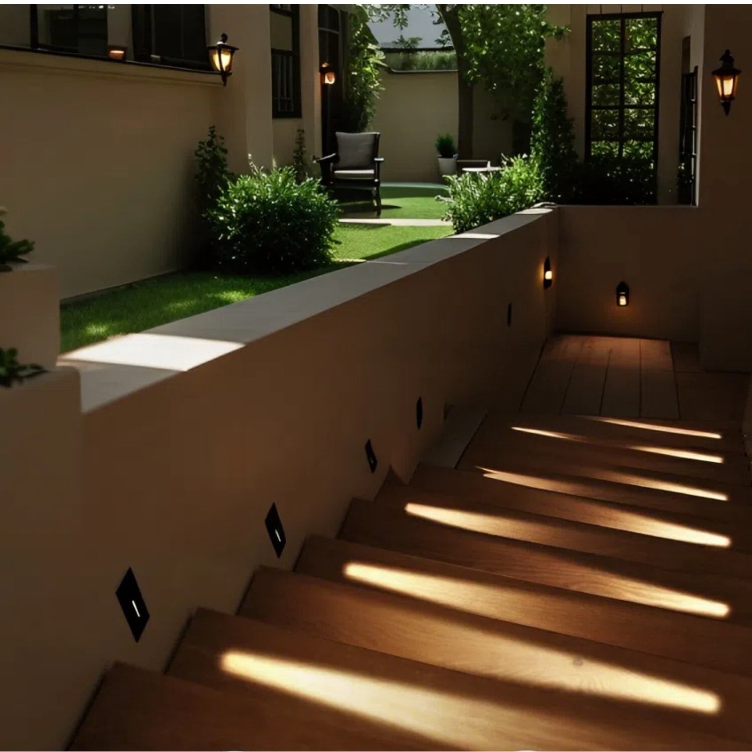 12 Pack LED Vertical 5CCT Step Lights, Replaceable Magnetic Faceplat Indoor Stair Light, Dimmable, Black