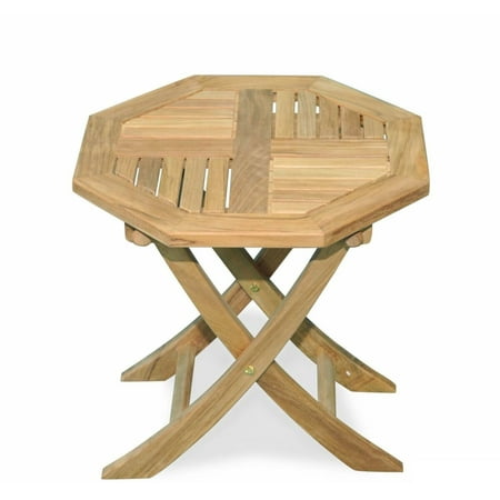 octagon patio table teak folding wooden dining natural outdoor