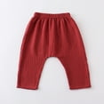 thumbnail image 5 of Ahuyic Toddler Kids Leisure Clothes,Summer Unisex Long Pants,Summer Children's Cotton And Linen Fabric Solid Color Wrinkled Lightweight And Breathable Knee Length Pants, 5 of 5