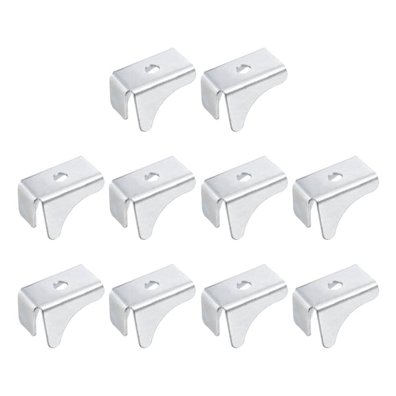 Uxcell 10Pcs Shelf Bracket Clips, 13mm Metal Adjustable Shelf Support Clip Triangle-Shape Shelving Brackets Pins for Kitchen Cabinet Bookcase, Silver