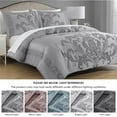 thumbnail image 5 of Chezmoi Collection Valor 7-Piece Bed in a Bag King, Silver/Gray Luxury Jacquard Floral Comforter with Sheets Set for All Season, 5 of 9
