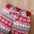 thumbnail image 2 of Bellafa Baby Girls Long Sleeve Xmas Ruffle Romper Floral Pants Headband Hat Sets 0-18 Months Infant Girls 4Pcs Outfits Clothes, 2 of 6