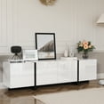 thumbnail image 6 of DIYART 67" W High-Gloss Modern TV Stand for TVs up to 75", Stylish Media Console for Living Room & Bedroom, White, 6 of 7