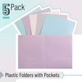 thumbnail image 6 of Mr. Pen- Plastic Folders with Pockets, 5 Pcs, Muted Pastel Colors, Pocket Folders, 2 Pocket Plastic Folders, 6 of 9