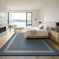 thumbnail image 3 of ODIKA 9'x12' Washable Area Rug Non-Shedding, Easy Care Navy Solid That Neutral Couch Design Modern Transitional Double Bordered for Master Suite, California King, Under Bed, 3 of 7