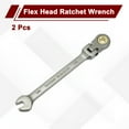 thumbnail image 3 of Uxcell 2 piezas llave de carraca de cabeza flexible 1/4" SAE 72 dientes 12 PT llave de carraca, 3 of 7