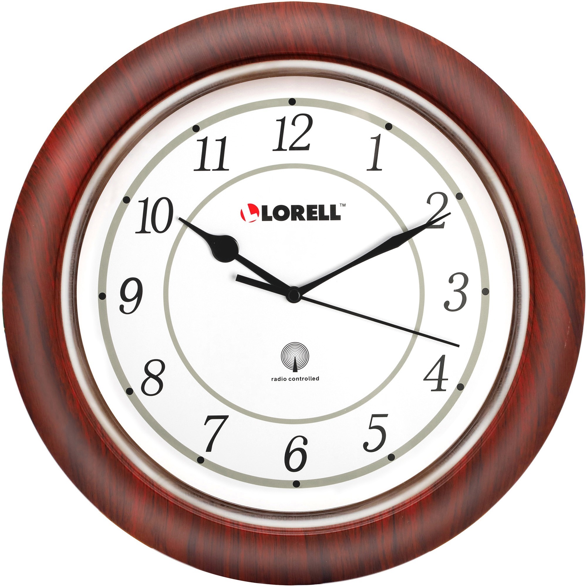 Lorell 131/4" Round Wood Wall Clock