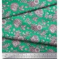 thumbnail image 2 of Soimoi Rayon Fabric Leaves & Floral Artistic Printed Fabric 1 Yard 42 Inch Wide, 2 of 3