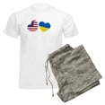 thumbnail image 6 of CafePress - Loving USA Ukraine Flag Heart Ukrainian Am Pajamas - Men's Light Loose Fit Cotton Pajama Set, 6 of 7