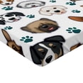 thumbnail image 2 of Ambesonne Puppy Emoji Fitted Sheet, Cartoonish Dog World, Full Size, Off White Teal Chocolate, 2 of 3