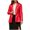 Red, variant on Womens One Button Faux Leather Jacket Shacket Casual Shirt Long Sleeve Blazer Coat with Pockets