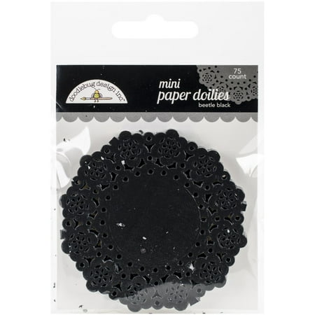 UPC: 0842715046078 | Doodlebug Mini Doilies (75 Pack) Beetle Black