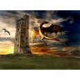 thumbnail image 1 of Castle Hill Dragon - CANVAS OR WALL ART PRINT, 1 of 1