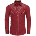 thumbnail image 6 of COOFANDY Men's Western Cowboy Shirt Embroidered Button Down Long Sleeve Shirts, 6 of 6