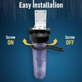 thumbnail image 3 of High Capacity 20 x 4.5” Whole House Filter Purifier System for Well or City Water, Presser Relief Button, 1” NPT Brass Port, Double O-ring, Meets NSF Standards & Regulations (Transparent, 3 Sets), 3 of 7