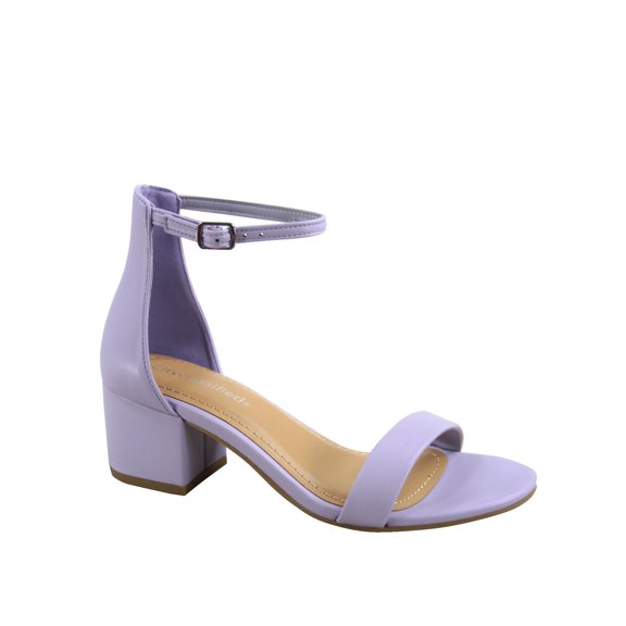 Women's Weekend Low Chunky Block Heel Open Toe Ankle Strap Dress Sandal Shoes Lavender 10