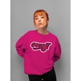 thumbnail image 2 of Emoji Graffiti Plaid - Red Urban Street Art Design Women's Sweatshirt, 2 of 4
