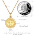 thumbnail image 4 of [Clearance] Queen Elizabeth 10 Pence Round Coin Pendant Necklace for Women Men Stainless Steel Two-Sided Carved Medallion Gold Plated Jewelry Gift on Clearance, 4 of 6