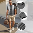 thumbnail image 7 of Mens Mock Turtleneck Shirts Short Sleeve Casual Basic T-Shirts Ribbed Solid Pullover Tops （Dark Gray,S）, 7 of 7