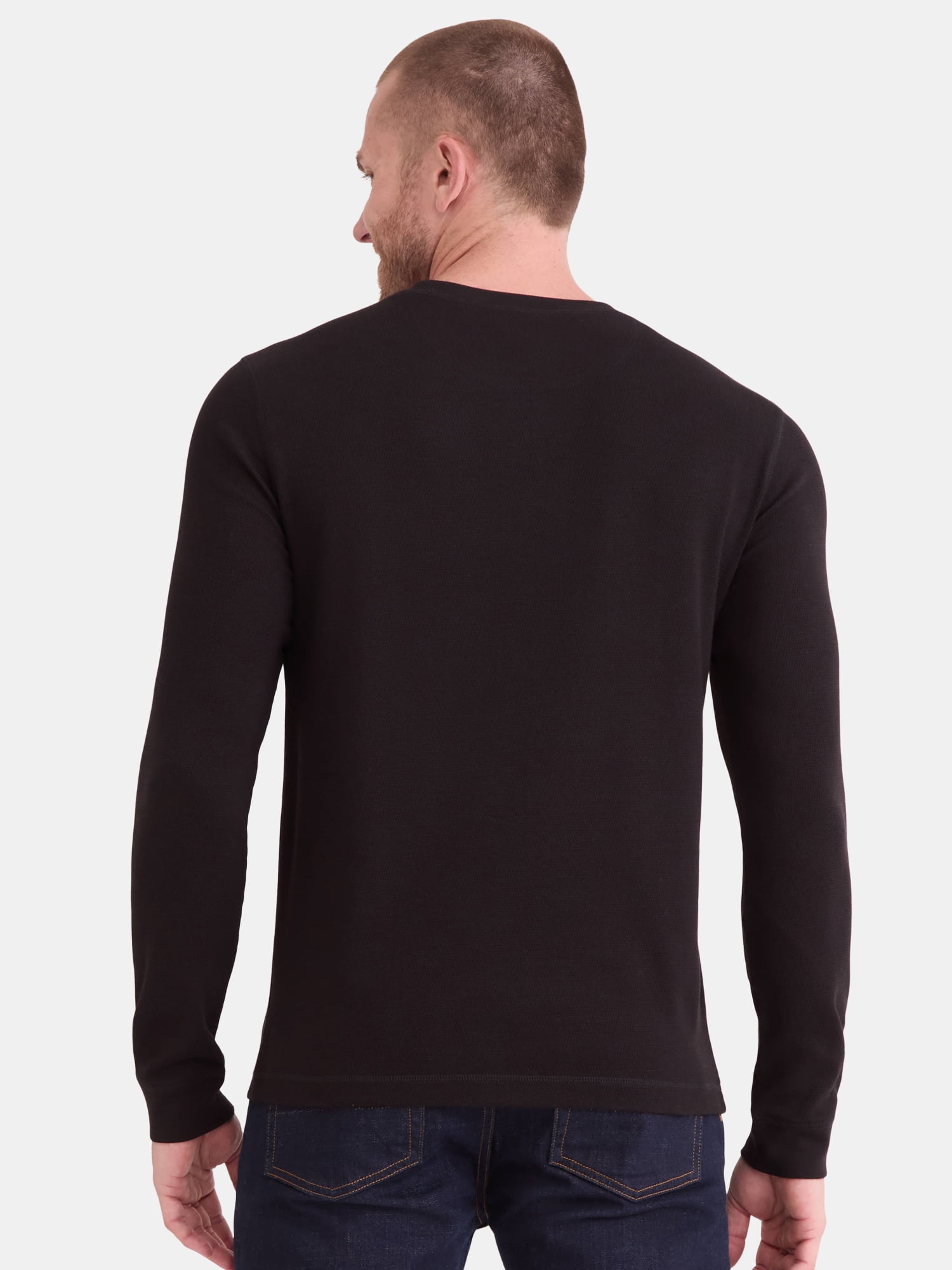George Men's and Big Men's Slub Texture Thermal Shirt with Long Sleeves, Sizes XS-3XL
