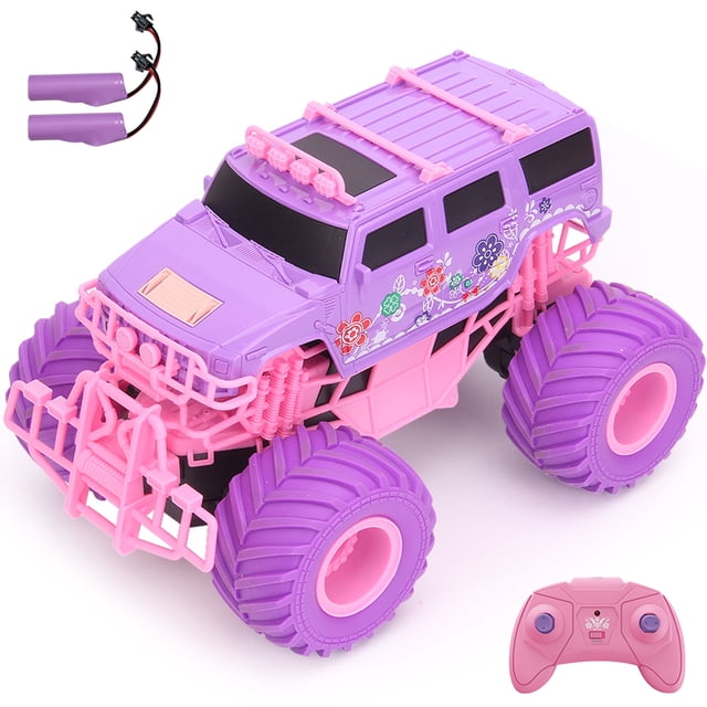 Voiture Télécommandée pour Filles 2,4 GHz Rose Violet Voiture d'Escalade Télécommandée Voiture Tout-Terrain Rechargeable