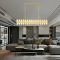 thumbnail image 7 of Resenkos 54" Crystal Brass Rectangle Chandelier - Gold Farmhouse Light for Dining/Kitchen Island/Living Room (Includes 60XG4 Bulbs), Gold, 7 of 7