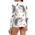 thumbnail image 5 of joogoo Womens UPF 50+ Sun Shirts Hedgehog Autumn Leave Long Sleeve UV Protection Rash Guard Tops XL, 5 of 7