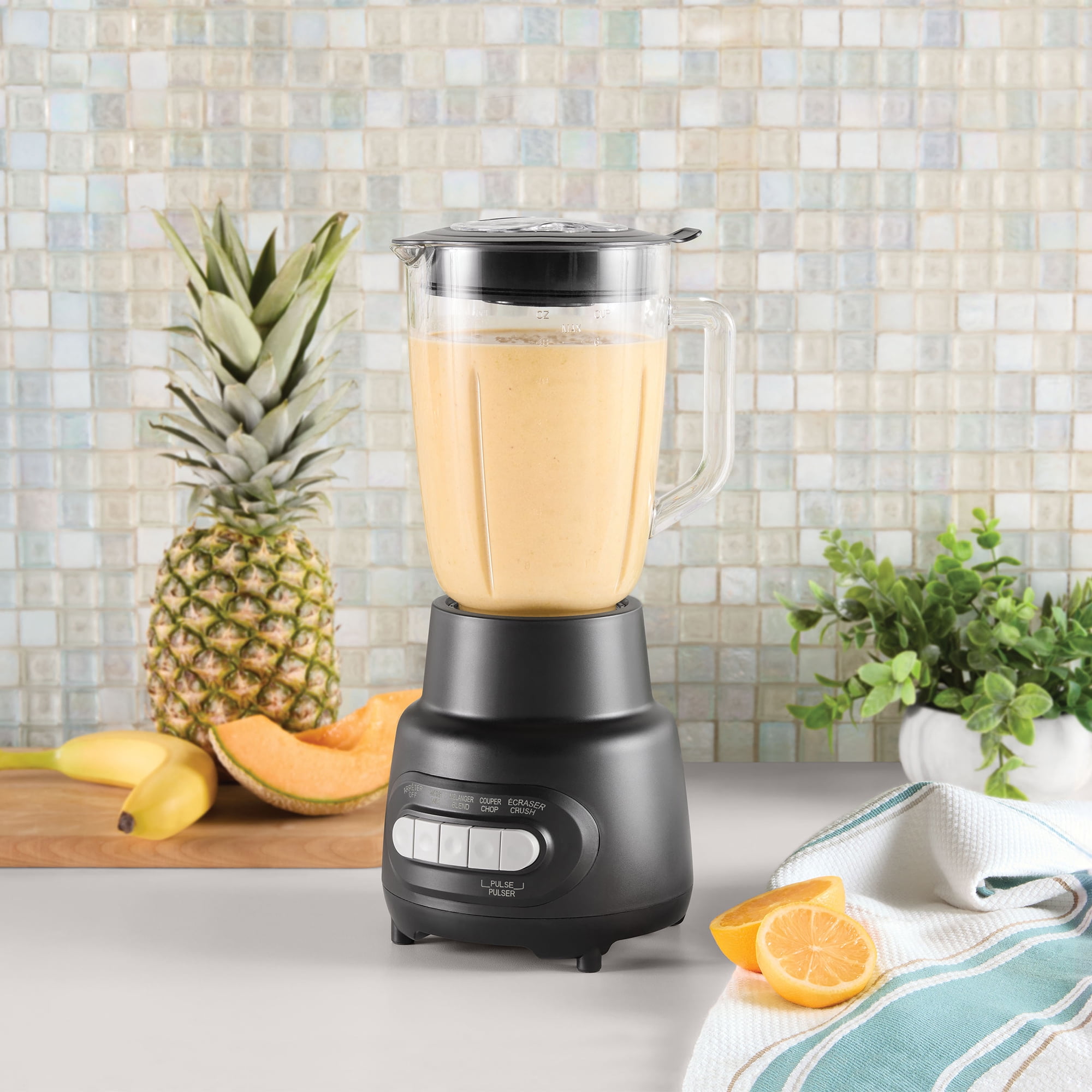 Mainstays 5 Speed  Glass Jar  Blender With Capacity 48 Oz, Black