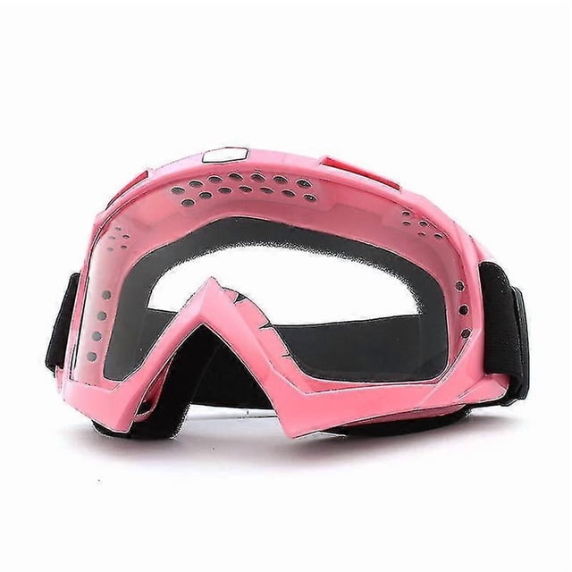 Goggles Motorcycle Mask Wind Sand Outdoor Riding Ski Goggles Military Fan Tactical Helmet - Goggles Pink Frame + Reinforced Transparent Sheet,Gg