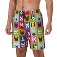 thumbnail image 2 of Haiem Colorful Bulldog Mens Swim Trunks with Compression Liner 2 in 1 Swimming Shorts Stretch Swimwear Quick Dry,Board Shorts-Large, 2 of 9