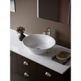 thumbnail image 3 of Karran Quattro QM164 Matte White Acrylic 21 in. Oval Bathroom Vessel Sink with Faucet and drain in Stainless Steel, 3 of 5