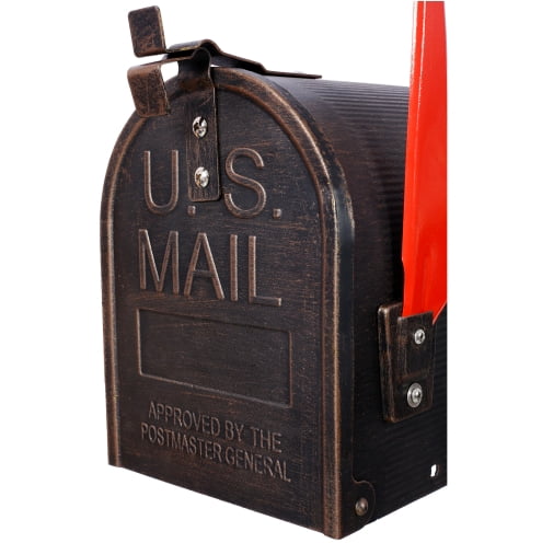 Heavy Duty Cast Aluminum Mailbox & Post Combo, Modern Decorative Design, Large Outdoor Mailbox