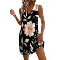 thumbnail image 3 of Womens Dresses Plus Size V-Neck Sleeveless Floral Printed Boho Summer Casual Loose Tank Dress with Pockets Beach Vacation Outfits, 3 of 8