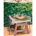 thumbnail image 3 of nqOlkjepod Coastal Nautical Outdoor Tablecloth with Umbrella Hole & Zipper, Summer Beach Shell Botanical Retro Rectangle Table Cover 60x102 Inch, Dining Waterproof Table Cloth Protector for Patio, 3 of 7