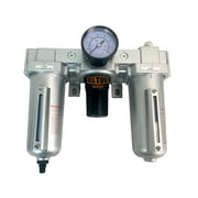 1/2" NPT HEAVY DUTY Compressed Air In Line Filter Regulator Lubricator Oiler Combo (AUTO DRAIN)