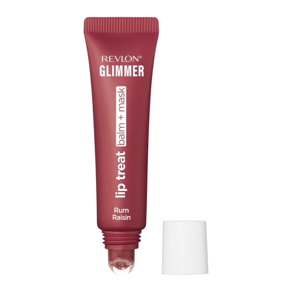 Revlon Glimmer Lip Treat Balm Mask for Dry Lips, Overnight, 010 Rum Raisin, 0.4 fl oz