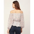 thumbnail image 4 of Moomaya Long Sleeves Off Shoulder Printed Top - Women's Stylish Peplum Top, 4 of 9