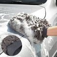 thumbnail image 5 of Microfiber Wash Mitt, Scratch-Free Finish Car Cleaning Mitts With Elastic Cuff Wrist, Dual-Use Mitts Waterproof Layers, Thick Absorbent Microfiber Mitts, Premium Chenille, 5 of 8