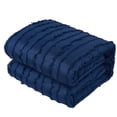 thumbnail image 4 of Porch & Den  Summerwood Solid Color Fringe Stripe 7-piece Comforter Set Navy King Adult, Teen & Dorm Solid Color Glam, Designer, Modern & Contemporary, 4 of 5