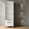 thumbnail image 3 of Ilios Innova | Librero Organizador Blanco 60 cm con Cajones, Diseño Minimalista con Repisas y Almacenamiento Funcional para Sala, Recámara u Oficina, 3 of 9
