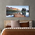 thumbnail image 3 of Lake Landscape Canvas Wall Art, Mountain Forest & Dock Nature Scene, Decor for Bedroom, Living Room, Office, 3 of 6