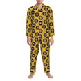 thumbnail image 3 of Uemuo Retro Vinyl Records Pattern 2-Piece Loungewear Set - Men’s Soft Sleepwear, Cozy Winter PJs, Comfy Sleep Set-, 3 of 7