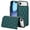 Darkgreen, variant on Allytechgroup Flip Wallet Case for iPhone Air with Card Slots, Premium PU Leather [RFID Blocking] [Double Magnetic Button] Kickstand Shell, Shockproof Anti-Fall Protective Case, Brown