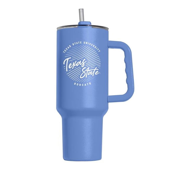 Logo Brands 221-S40PT-ARC-35 40 oz Texas State Retro Script Powder Coat Tumbler