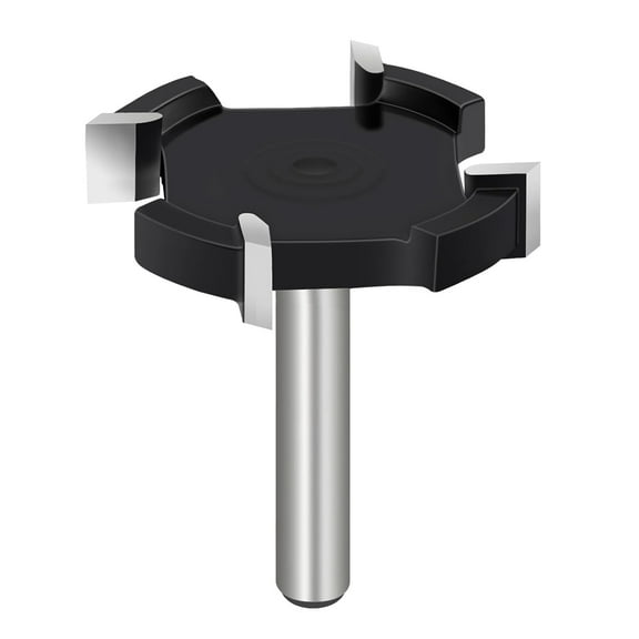 Slab Flattening Router Bit 1/4 Inch Shank 4 Wings 1-1/2 Inch Cutting Diameter CNC Spoilboard Surfacing