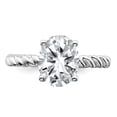 thumbnail image 4 of 14k White Gold Solitaire 3ct. Oval Twisted Band Moissanite Engagement Ring Size 8, 4 of 7